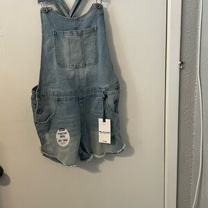 Wallflower Blue Jean Shorts Overalls